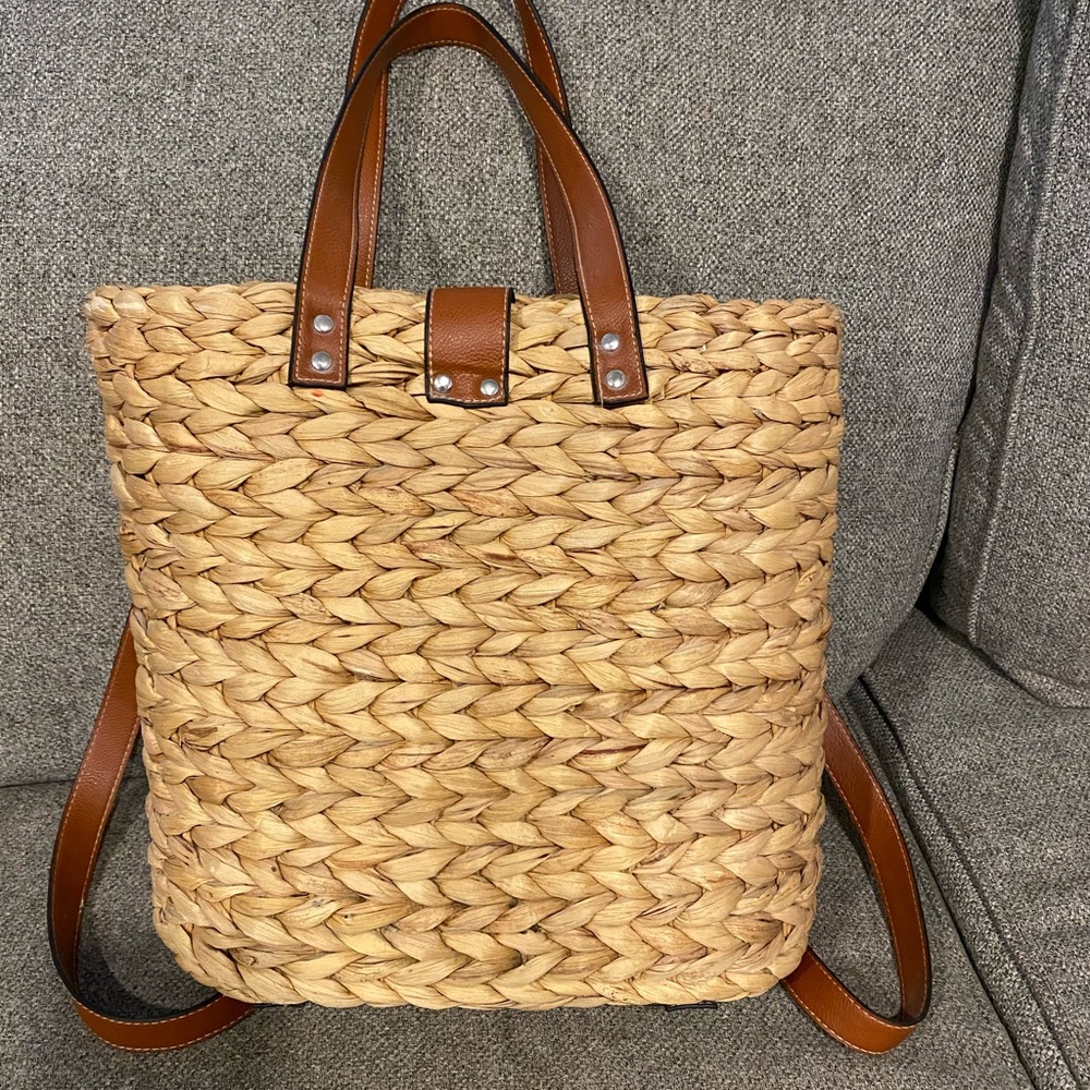 Wicker backpack/purse